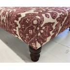 SOLD 30ins x 40ins Arden Footstool in Lewis & Wood Pomegranate Raspberry DD