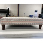 30ins x 40ins Arden Footstool in Charlotte Gaisford Zara Suzanne Red DD