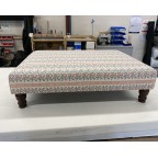 30ins x 40ins Arden Footstool in Charlotte Gaisford Suzanne Red DD