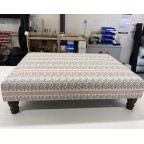 30ins x 40ins Arden Footstool in Charlotte Gaisford Suzanne Red DD