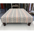30ins x 40ins Arden Footstool in Charlotte Gaisford Suzanne Red DD