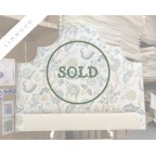SOLD Kingsize Samson Headboard Linwood Kitty Aqua/Leaf DD