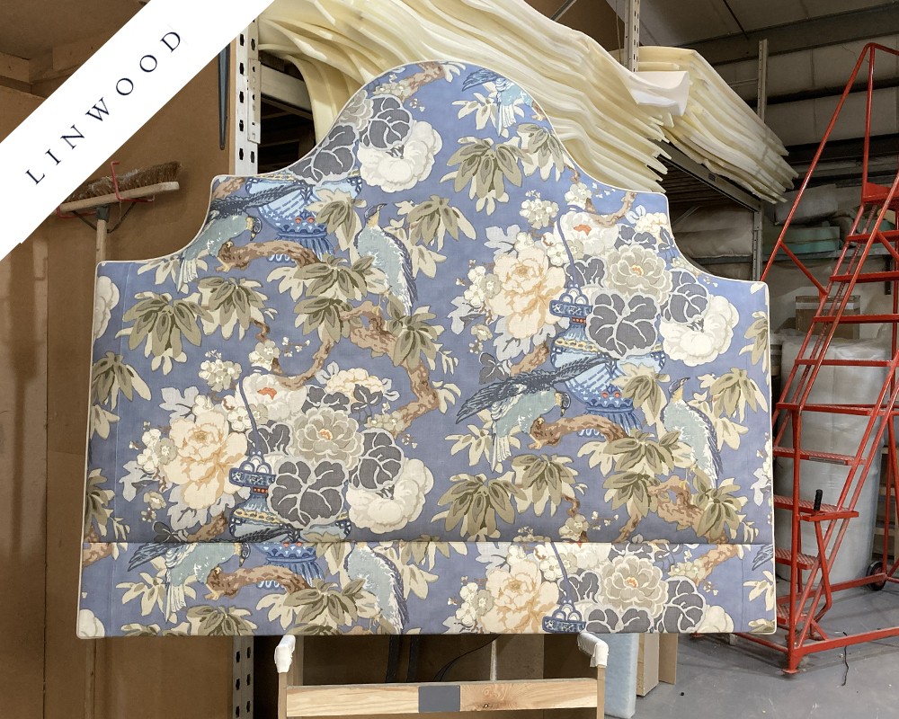Kingsize Samson Headboard Linwood Royal Garden Cornflower DD