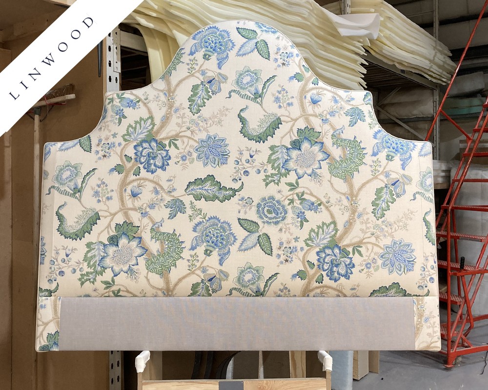 Kingsize Samson Headboard Linwood Kitty Blue/Green DD