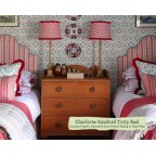 Single Bed Samson Charlotte Gaisford Totty Red Contrast Piped Samuel and Sons French Piping Clear Blue