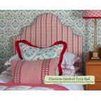 Single Bed Samson Charlotte Gaisford Totty Red Contrast Piped Samuel and Sons French Piping Clear Blue