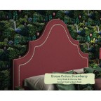 Single Bed Kerrera House Cotton Strawberry Ivory Braid Chrome Nail Contrast Piped to Match Braid