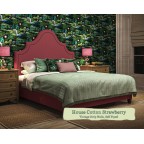 Single Bed Kerrera House Cotton Strawberry Vintage Strip Studs Self Piped 