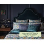 Single Bed Kerrera Liberty Plain Cotton Velvet Scarab Vintage Strip Studs Self Piped
