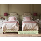Single Bed Puffin Charlotte Gaisford Sharanshar Green Contrast Piped House Cotton Strawberry