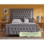 Single Bed Easdale Customers Own Material High Headend High Footend Self Buttoned Chrome Studs