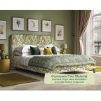 Single Grand Bed Faray Rapture and Wright Tabriz Pale Celadon 127cm Height 11mm Vintage Strip Studs