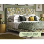 Single Grand Bed Faray Rapture and Wright Tabriz Pale Celadon 127cm Height 11mm Vintage Strip Studs