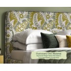 Single Grand Bed Faray Rapture and Wright Tabriz Pale Celadon 127cm Height 11mm Vintage Strip Studs