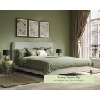 Single Grand Bed Faray Basket Weave Sky 116cm Height Back Tacked Edge