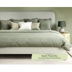 Single Grand Bed Faray Basket Weave Sky 116cm Height Back Tacked Edge