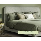 Single Grand Bed Faray Basket Weave Sky 116cm Height Back Tacked Edge