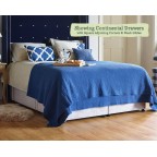 Single Divan Bed Base Continental Drawers Square Adjoining Corners Black Glides
