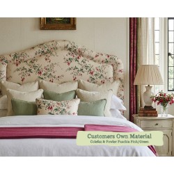 Double Tresco Headboard in Colefax Fowler Fuschia Pink/Green, Self Piped and Matching Border