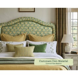 Emperor Tresco Headboard in Linwood Yala Meadow, Contrast Piping in COM and Matching Border