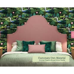 Euro King Headboard Samson Customers Own Material Contrast Piped House Cotton Vanilla