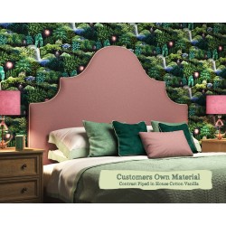 Euro King Headboard Samson Customers Own Material Contrast Piped House Cotton Vanilla