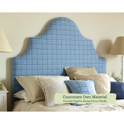 Euro King Headboard Samson Customers Own Material Contrast Piped House Cotton Vanilla