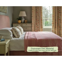 Euro King Headboard in Colefax & Fowler Flynn Old Pink, 77cm High, Self Piped Edge Finish