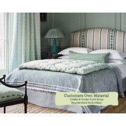 Euro King Caldey Headboard Colefax & Fowler Porth Stripe 30ins Hand Embroidery