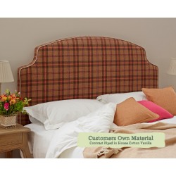 Euro King Headboard Puffin Customers Own Material Contrast Piped House Cotton Vanilla