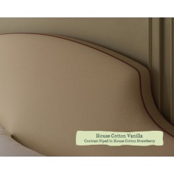 Euro King Headboard Puffin House Cotton Vanilla Contrast Piped House Cotton Strawberry