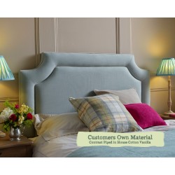 Euro King Headboard Annet Customers Own Material Contrast Piped House Cotton Vanilla