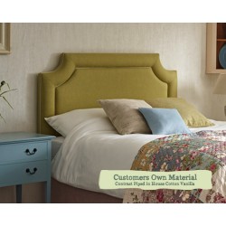 Euro King Headboard Annet Customers Own Material Contrast Piped House Cotton Vanilla