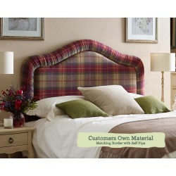 Euro King Headboard Tresco Customers Own Material Matching Pleated Border Self Piped