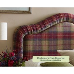 Euro King Headboard Tresco Customers Own Material Matching Pleated Border Self Piped