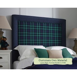 Euro King Headboard Ghia Centre Panel Customers Own Material 115cm High Contrast Border COM