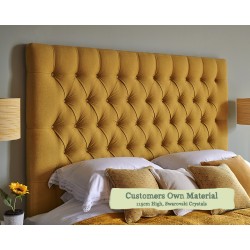 Euro King Deep Buttoned Headboard Iona Customers Own Material 115cm Height Swarovski Crystals