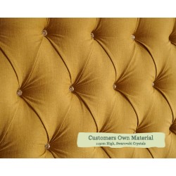 Euro King Deep Buttoned Headboard Iona Customers Own Material 115cm Height Swarovski Crystals