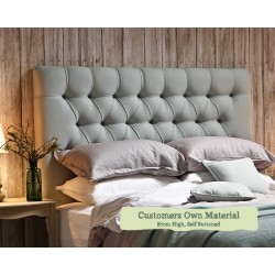 Euro King Deep Buttoned Headboard Iona Customers Own Material 87cm Height Self Buttoned