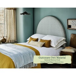 Euro King Headboard Mousa Linwood Buttons Pond Contrast Piped Linwood Juno