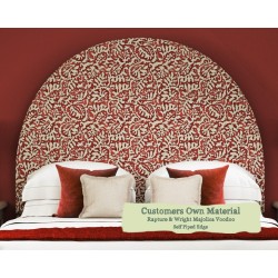 Euro King Headboard Mousa Rapture & Wright Majolica Voodoo Contrast Piped Self Piped