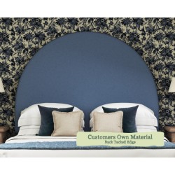 Euro King Headboard Mousa Customers Own Material Blue Back Tacked Edge