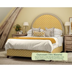 Euro King Headboard Shuna Julia Brendel Dandelion Lulu Border House Cotton Vanilla Back Tacked Edge