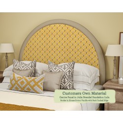 Euro King Headboard Shuna Julia Brendel Dandelion Lulu Border House Cotton Vanilla Back Tacked Edge