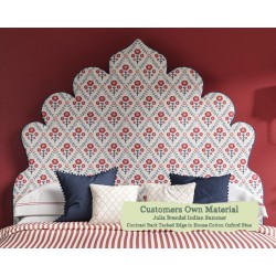 Euro King Headboard Lewis Julia Brendel Indian Summer Contrast Back Tacked Edge House Cotton Oxford Blue