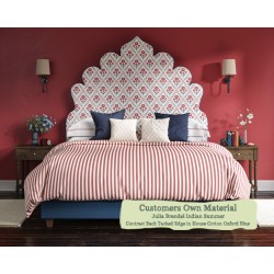 Euro King Headboard Lewis Julia Brendel Indian Summer Contrast Back Tacked Edge House Cotton Oxford Blue
