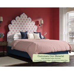Euro King Headboard Lewis Julia Brendel Indian Summer Contrast Back Tacked Edge House Cotton Oxford Blue