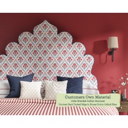 Euro King Headboard Lewis Julia Brendel Indian Summer Contrast Back Tacked Edge House Cotton Oxford Blue