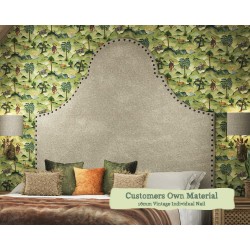 Euro King Headboard Rum Customers Own Material 16mm Vintage Individual Nail