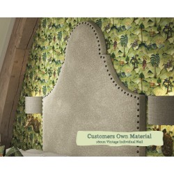 Euro King Headboard Rum Customers Own Material 16mm Vintage Individual Nail